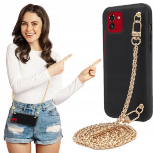 Etui MATOWE BLINK Czarny do SAMSUNG A03 Łańcuszek