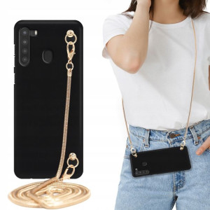Etui MATOWE BLINK Czarny do SAMSUNG A21 Łańcuszek