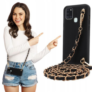 Etui Matowe BLINK Czarny do SAMSUNG A21s Łańcuszek
