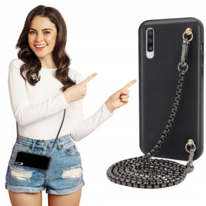 Etui Matowe BLINK Czarny do SAMSUNG A70s Łańcuszek