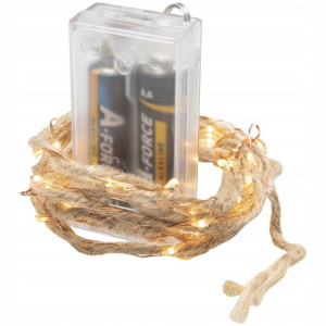Lampki Linka 40led Z Przędzy Jutowej Dekoracja 923
