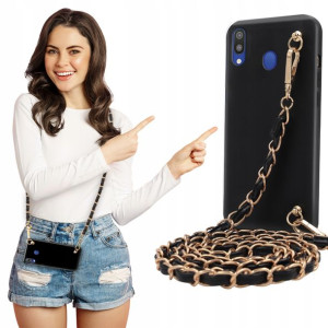 Etui Matowe BLINK Czarny do SAMSUNG M20 Łańcuszek