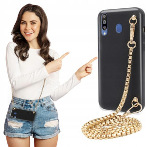 Etui Matowe BLINK Czarny do SAMSUNG M30 Łańcuszek