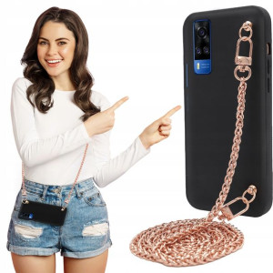 Etui Matowe BLINK Czarny do VIVO Y51A Łańcuszek