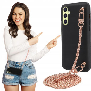 Etui Matowe BLINK Do SAMSUNG A34 5G Łańcuszek Rose