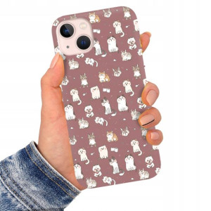Etui Matowe Ciemny Róż do IPHONE 13 Modne Wzory