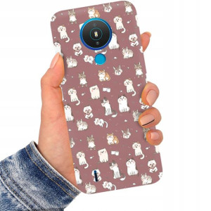 Etui Matowe Ciemny Róż do NOKIA 1.4 Modne Wzory