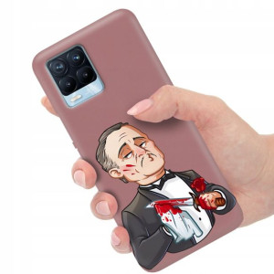 Etui Matowe Ciemny Róż do REALME 8 Modne Top Wzory