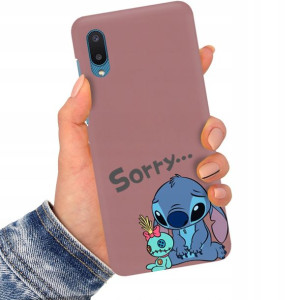 Etui Matowe Ciemny Róż do SAMSUNG A02 Modne Wzory