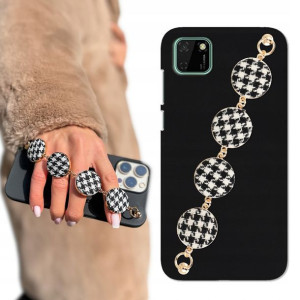 Etui Matowe Czarne BLINK do HUAWEI Y5P W Pepitkę