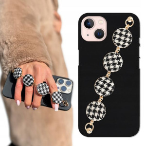 Etui Matowe Czarne BLINK do IPHONE 13 W Pepitkę