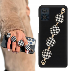 Etui Matowe Czarne BLINK do MOTOROLA E22 W Pepitkę