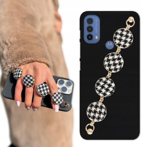 Etui Matowe Czarne BLINK do MOTOROLA E40 W Pepitkę