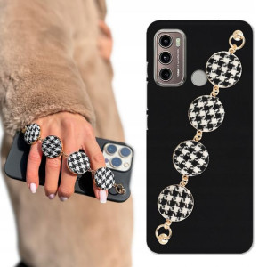 Etui Matowe Czarne BLINK do MOTOROLA G60 W Pepitkę