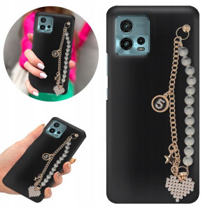 Etui Matowe Czarne BLINK do MOTOROLA G72 Z Sercem