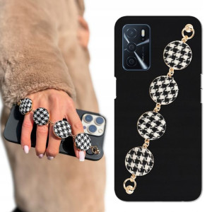 Etui Matowe Czarne BLINK do OPPO A54S W Pepitkę