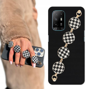 Etui Matowe Czarne BLINK do OPPO RENO 5Z W Pepitkę