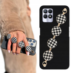 Etui Matowe Czarne BLINK do REALME 8i W Pepitkę