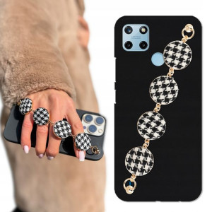 Etui Matowe Czarne BLINK do REALME C25Y W Pepitkę