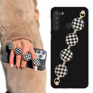 Etui Matowe Czarne BLINK do SAMSUNG A21 W Pepitkę