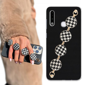 Etui Matowe Czarne BLINK do SAMSUNG A70e W Pepitkę