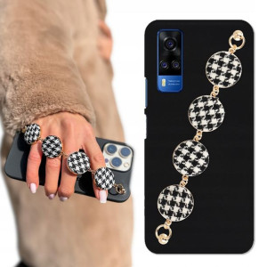 Etui Matowe Czarne BLINK do VIVO Y51A W Pepitkę