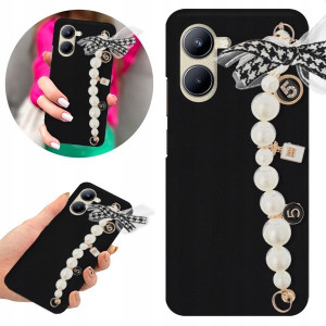Etui Matowe Czarne BLINK W Pepitkę do REALME C33