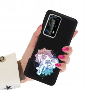 Etui Matowe Czarne do HUAWEI P40 PRO PLUS Wzory