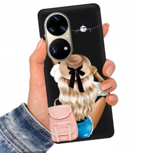 Etui Matowe Czarne do HUAWEI P50 PRO Serial Wzory