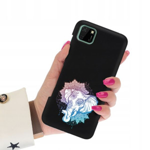 Etui Matowe Czarne do HUAWEI Y5P Subtelne Wzory