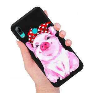 Etui MATOWE Czarne do HUAWEI Y7 2019 Modne Wzory