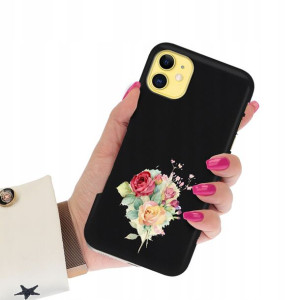 Etui Matowe Czarne do IPHONE 11 Subtelne Top Wzory