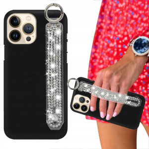 Etui Matowe Czarne do IPHONE 13 PRO MAX Cyrkonie