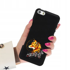 Etui Matowe Czarne do IPHONE 5G Subtelne Top Wzory