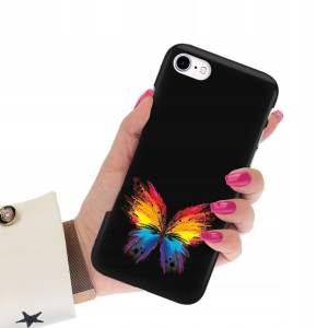 Etui Matowe Czarne do IPHONE 7/8 Subtelne Wzory