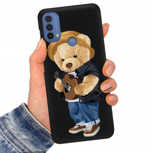 Etui Matowe Czarne do MOTOROLA E20s Serial Wzory