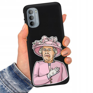 Etui Matowe Czarne do MOTOROLA G41 4G Serial Wzory