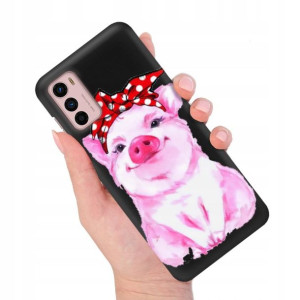 Etui MATOWE Czarne do MOTOROLA G42 Modne Top Wzory