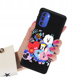 Etui Matowe Czarne do MOTOROLA G51 5G Bajki Wzory