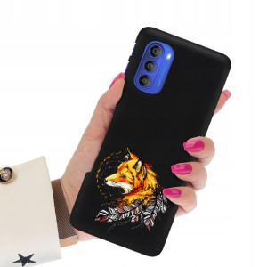 Etui Matowe Czarne do MOTOROLA G51 5G Top Wzory