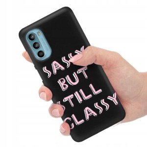 Etui Matowe Czarne do MOTOROLA G52 Seriale Wzory