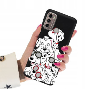 Etui Matowe Czarne do MOTOROLA G60 Bajkowe Wzory
