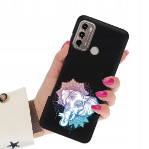 Etui Matowe Czarne do MOTOROLA G60 Subtelne Wzory