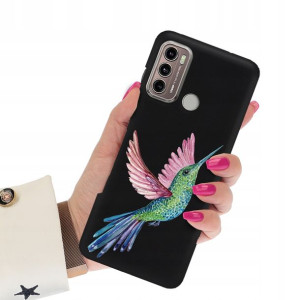 Etui Matowe Czarne do MOTOROLA G60 Wiosenne Wzory