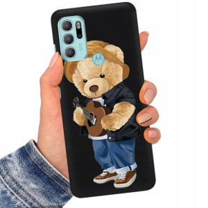Etui Matowe Czarne do MOTOROLA G60s Serial Wzory