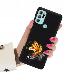 Etui Matowe Czarne do MOTOROLA G60s Subtelne Wzory