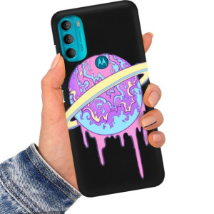 Etui Matowe Czarne do MOTOROLA G71 5G Art Wzory