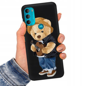 Etui Matowe Czarne do MOTOROLA G71 5G Serial Wzory