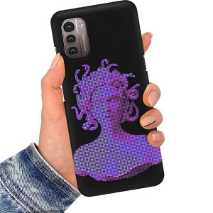 Etui Matowe Czarne do NOKIA G11 4G Sztuka Wzory