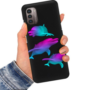 Etui Matowe Czarne do NOKIA G21 4G Sztuka Wzory